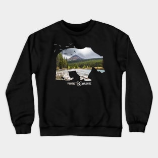 Protect Wildlife - Nature - Bear Silhouette Crewneck Sweatshirt